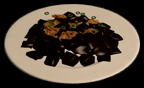 Black chai tau kuay with dark soy glaze